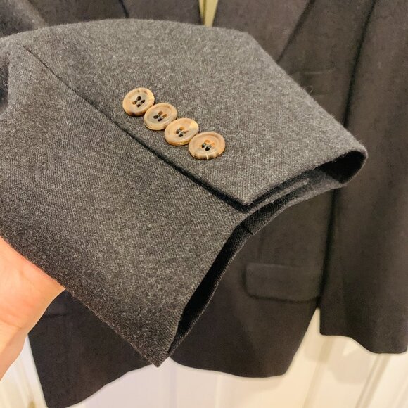 Paul Stuart Charcoal Gray 100% Wool Pc Suit Jacket Sport Coat Blazer Size 46 R - Picture 4 of 14